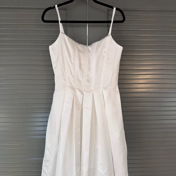 Vintage Jessica McClintock White Satin Gown - Picture 3 of 8
